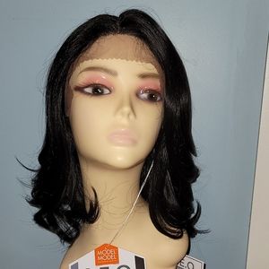 Beautiful Medium Length Dark Brown Lace Front Wig